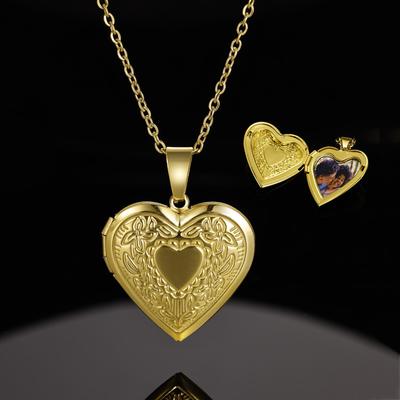 Personalized Heart Photo Pendant Necklace for Men & Women - Custom DIY Memory Jewelry