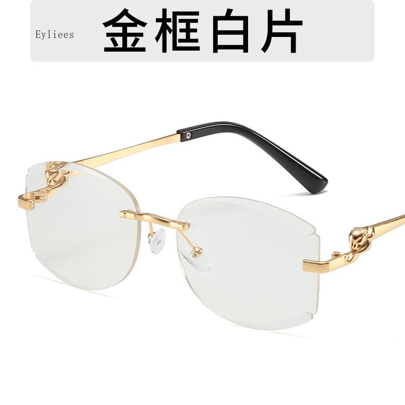 Fashion Retro Rimless Oval Sunglasses for Women Vintage Gradient Multicolor Sun Glasses Luxury Outdoor Travel Sun Shade Eyewear