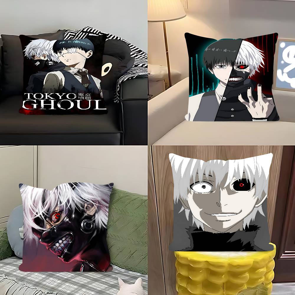 Tokyo Anime Ghoul Pillow Case Removable Washable Cushion Cover – All-Season Soft Linen