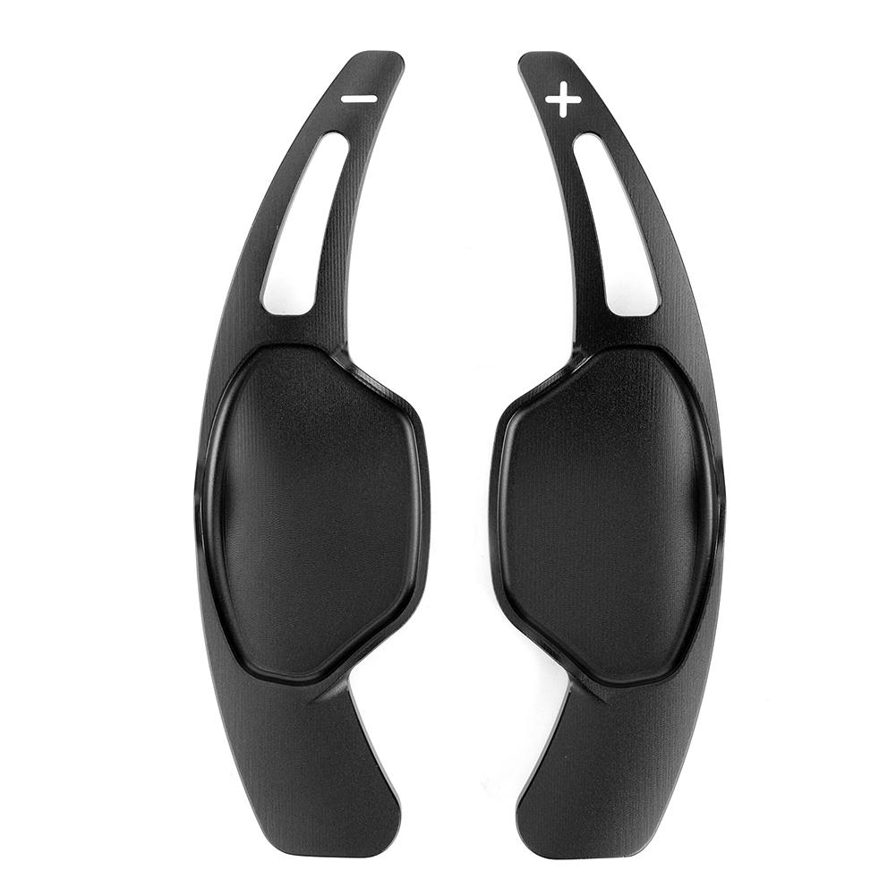 Pair Aluminum Alloy Steering Wheel Shift Paddle Shifter Extension Fit for Cadillac XTS 13 18Black