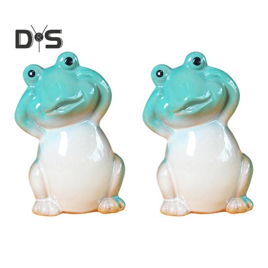 

2 шт. Кришка болта для унітазу у формі жаби, керамічна фігурка тварини, водонепроникна, декоративна кришка для гвинта болта підлоги унітазу, прикраса для дому, готелю, ванної кімнати ціан