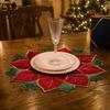 Modern Holiday Table Centerpieces Christmas Floral Leaf Placemat for Dining Table, Decorative Polyester Fabric Seasonal Tableware Kitchen Mats