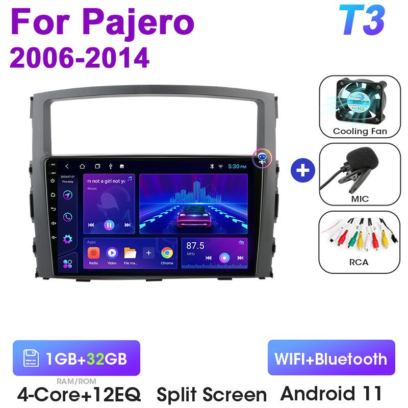 Android 12 Car Radio For Mitsubishi Pajero 4 V80 V90 2006 - 2014 2 Din Carplay Auto Stereo intelligent Systems Smart Autoradio