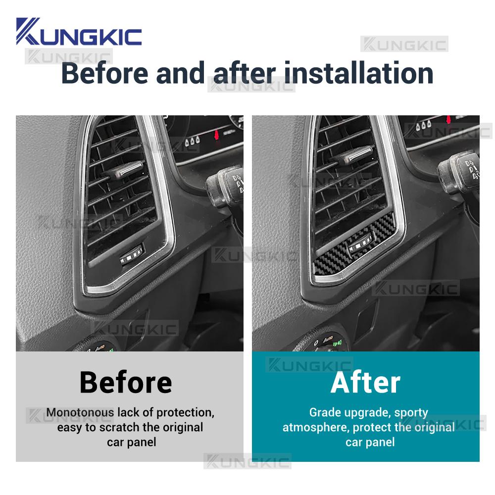 For SEAT Ateca 5F 2016-2025 For Cupra Ateca 5F 2018-2025 Real Soft Carbon Fiber Sticker LHD RHD Car Central Control Air Outlet