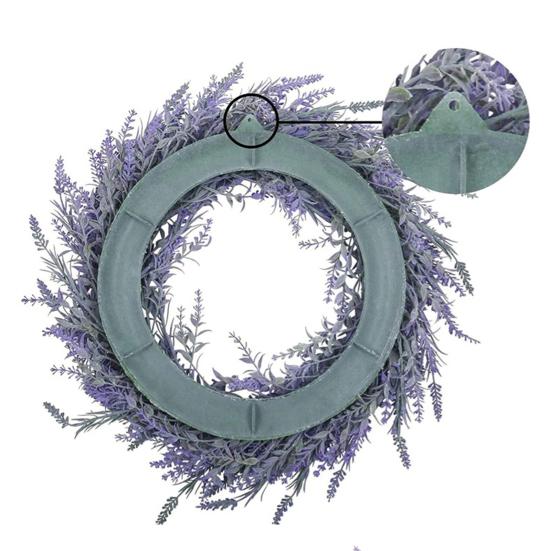 18 Inch Artificial Lavender Wreath for Front Door Summer Spring Purple Lavender Floral Wreath for Outdoor Indoor Wall Home Farmhouse Wedding Decor