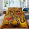 Snake Duvet Cover Set 3D Python Palm Leaf Bedding Set King Size Reptile Tropical Theme Quilt Cover for Kids Boys Girls Teens