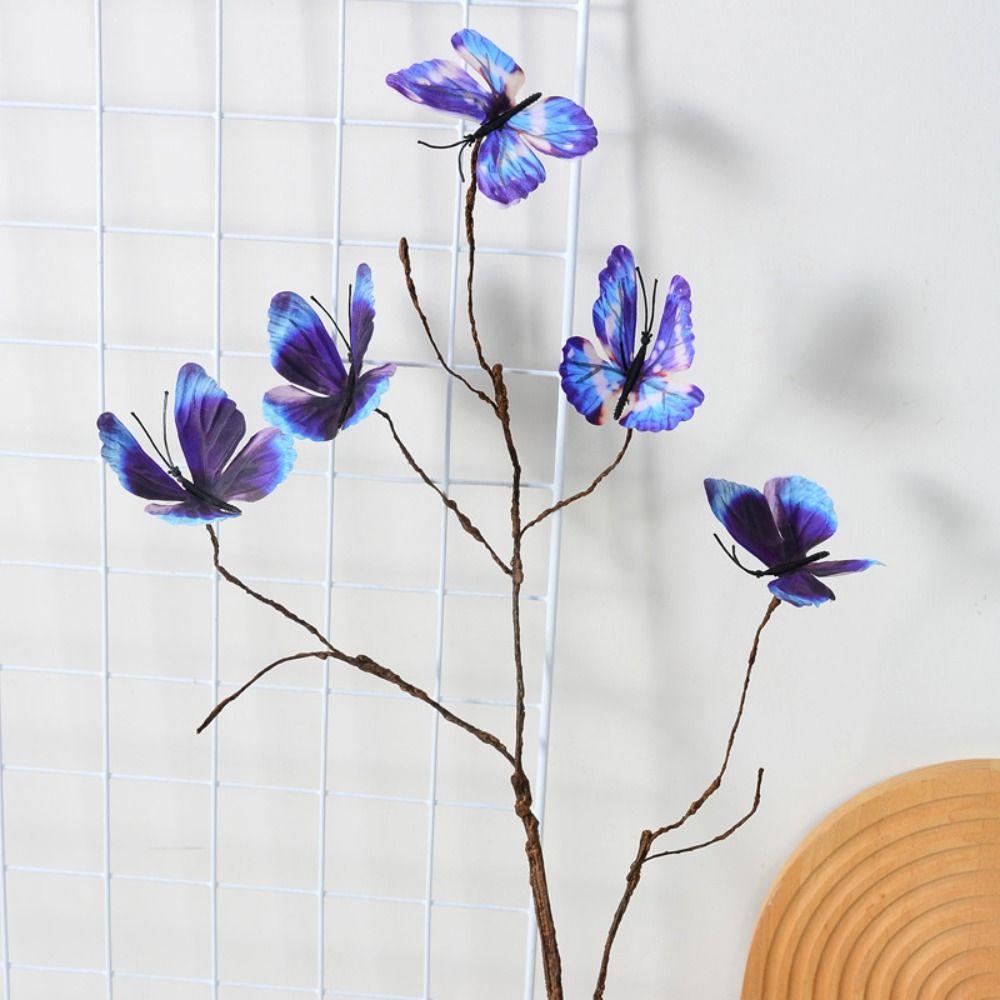 

Elegant Artificial Dead Branch Butterfly Flower Plastic Fake Flower Hotel Office Decor Style 4