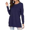 Versatile Long-Sleeve Solid Color Crew Neck Casual Top for Women