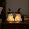 Holiday Atmospheric Night Lights Witch Hat Ghost Tealight Candle Holder, Vintage Resin Halloween Tabletop Decor Style Crafts with Warm Glow