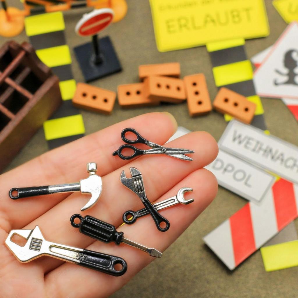 39 Pieces 1/12 Scale Dollhouse Tool Set Realistic Design Mini Metal Kit