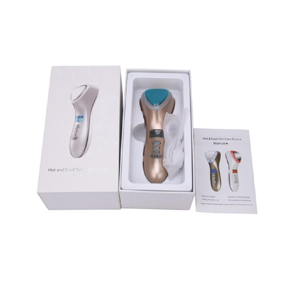1000mAh Multifunction LED Hot Cold Hammer Ultrasonic Cryotherapy Facial Lifting Vibration Massager Face Body Spa Ion Beauty Instrumen