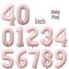 40-Inch Baby Pink & Blue Number Balloons for 100-Day or First Birthday Party Decorations