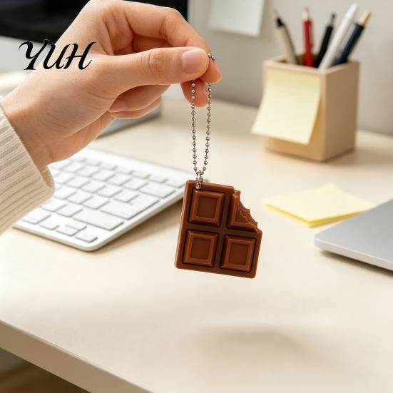 Sensory Toys for Adults Kids 3D Printed Chocolate Candy Bar Clicker Fidget Toy, Keyboard Shape Stress Reliever Keychain, Office Desk Relief Toy Kids,