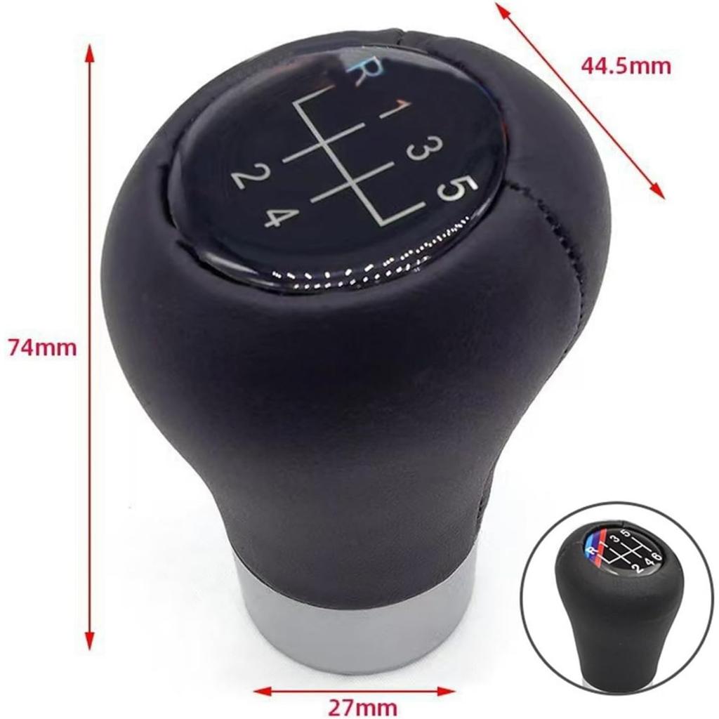 5/6 Speed Shift Knob Leather Fit for BMW E36 E46 E34 Shifter Knobs Transmission Gear Stick Shifting Lever Manual Cars Truck(5 Speed)