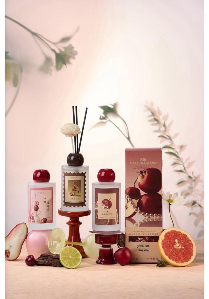 Qingzhi Muxiang Apple-Scented Flameless Aroma Diffuser - Long-lasting Home & Bathroom Fragrance.