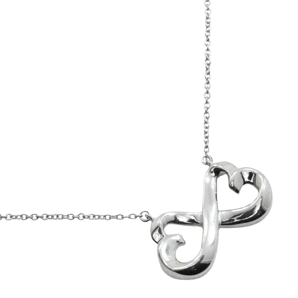

TIFFANY&Co. Double rubbing heart Necklace Paloma Picasso Silver925 4.4g Women Used