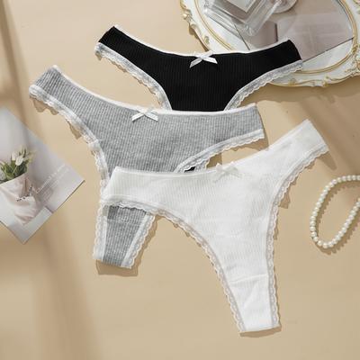Kadın CottonThongs Kadın Seksi Dantel Dikişsiz Büyük Beden T Sırtlı İç Çamaşırı Külot Tanga