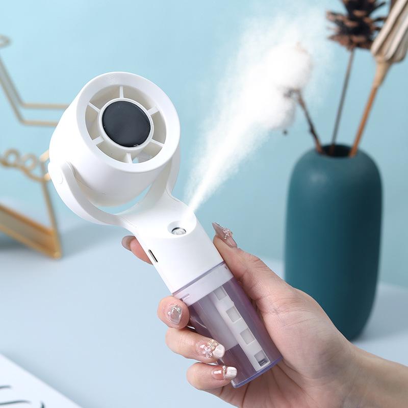 New Handheld Spray Fan - Portable Mini USB Charging Outdoor Spray Humidifier and Rehydrator Turbine Small Fan