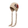 Autumn and Winter Fashionable Knitted Hat for Women Sweet and Warm Hat with Straps Yarn Pullover Hat