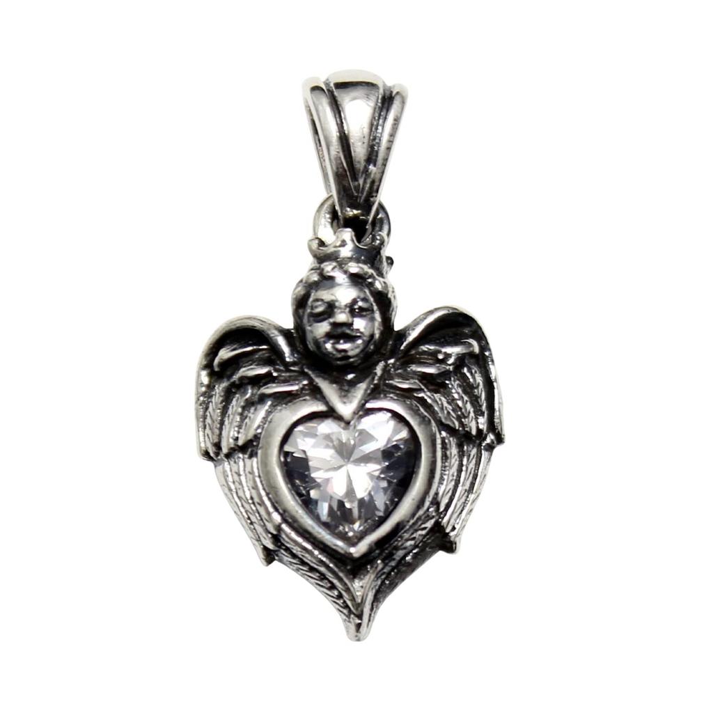 Angel Heart Pendant Top, Silver, for Women and Men