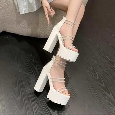 Mode 2024 Neue Mode Damen High Heel Sandalen Sommer High Heels Plateau Sandalen Offene spitze Sandalen Sexy Party Frauen High Heels