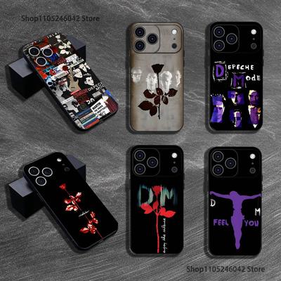 Etui Na Telefon Miękkie Czarne Z Logo Zespołu D-Depeche Mode Dla iPhone 17,16,15,14,13,12,11,Pro,Max,Plus