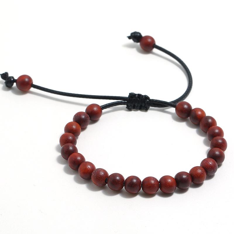 Vintage 8MM Wooden Beads Bracelet for Men Meditation Buddha Charm Bracelets Women Healing Balance Payer Jewelry Adjustable