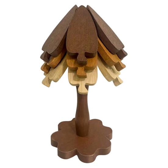 Tree-Shaped Coasters Wooden Trivet Mat Heat Resistant Coaster Multifunctional Pot Holder Kitchen Festive Ornament