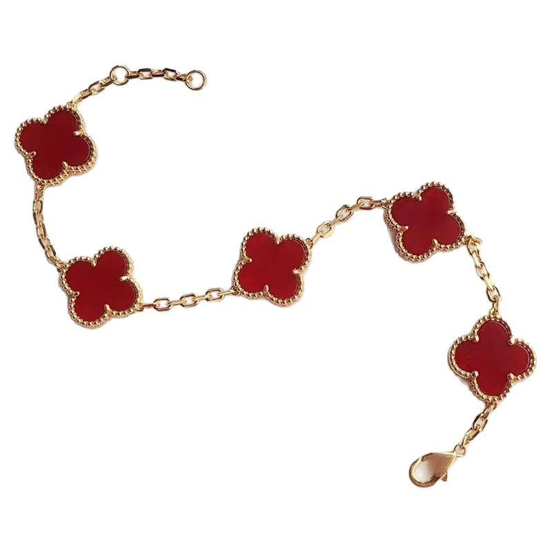 15MM Four-leaf Clover Five Flowers Bracelet Women 18K High-grade Fashion Does Not Lose Color Bracelet
