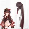 Game Genshin Impact Hutao Anime Cosplay Hair Heat Resistant Synthetic Wigs Halloween Free Wig Cap