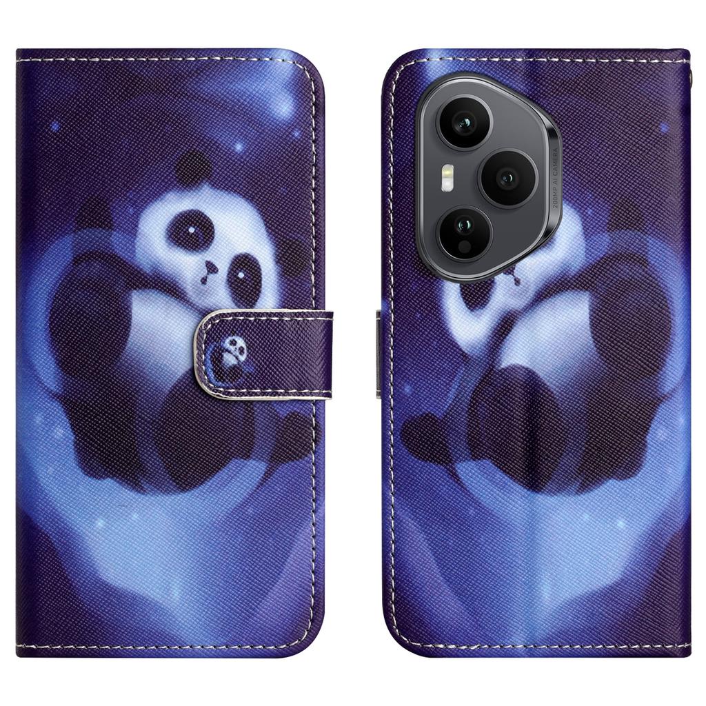 Dla Honor 400 Pro 5G (Światowy) Etui Wzór Nadruk Skóra PU Portfel Pokrowiec na Telefon Tekstura Krzyżowa