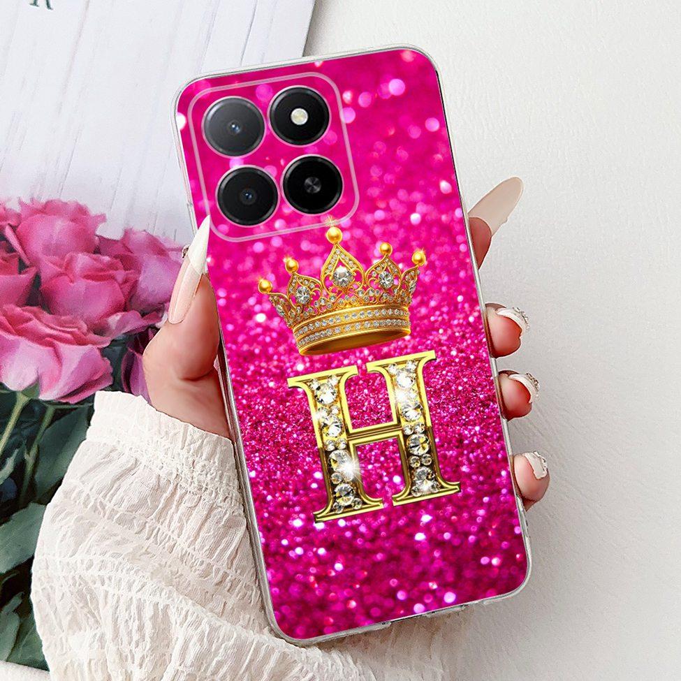 Clear For Honor X5b GFY-LX2 Case X5b Plus Fashion Luxury A-Z Letters Soft Back Cover For Honor X5b Plus Phone Case GFY-LX2P