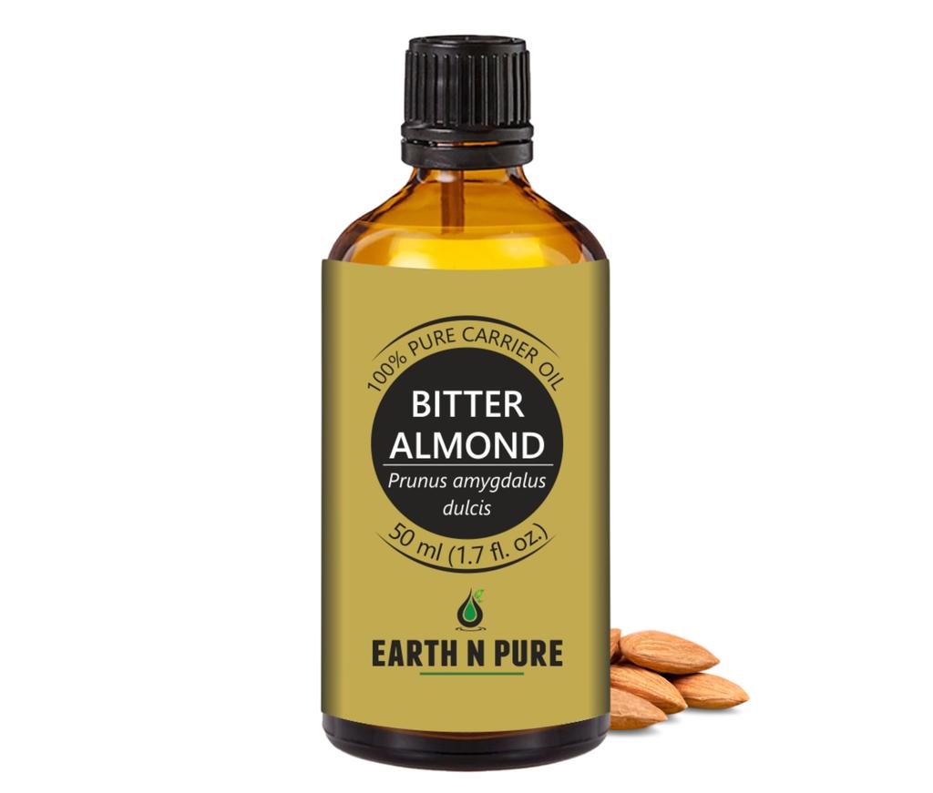 Olio di Mandorle Amare Earth N Pure per Cura della Pelle, Cura dei Capelli e Massaggio | Per Fai da Te, Aromaterapia e Uso Cosmetico | Qualità Premium, Estratto a Freddo, Multiuso