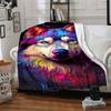 1pc Colorful Wolf Art Blanket Lightweight Blanket Throw Blanket For Sofa, Bed, Travel, Camping, Livingroom, Office, Couch, Chair yy251010067