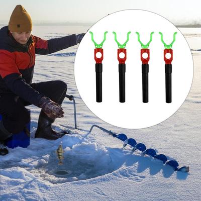 4 Pieces Ice Fishing Drill Tent Stakes Outdoor Multifunctional Comfortable Handle Rod Holder Camping