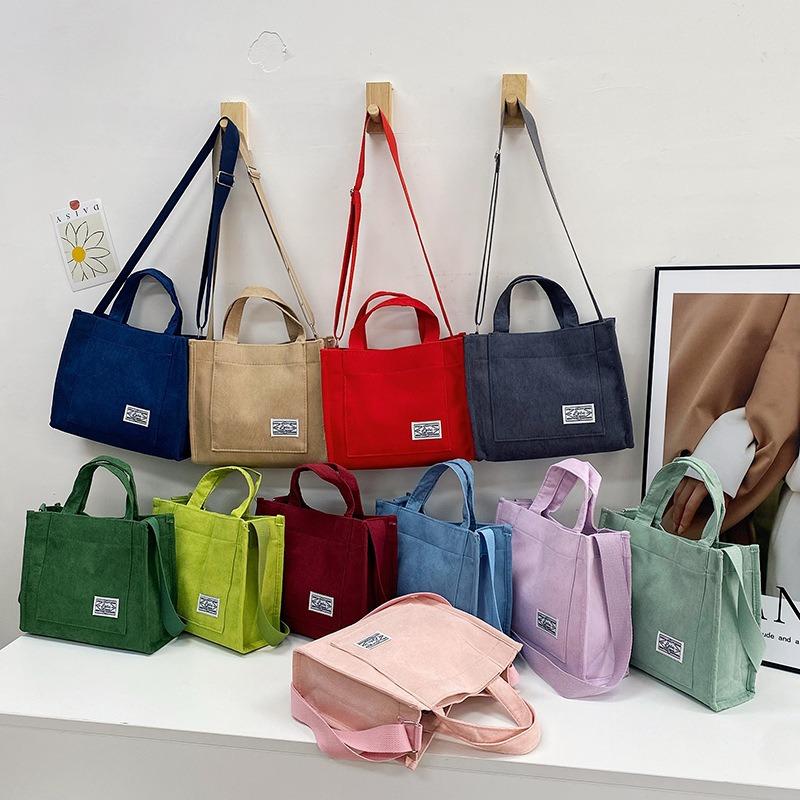 Corduroy Small Square Bag Women's Bag Large Capacity Shoulder Messenger Bag Can Be Printed Logo Handbag