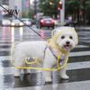 Dog Raincoat with Hood Clear Poncho, Waterproof EVA Rain Suit for Small Medium Dogs, Rainy Day Coat Pet Jacket And Leash Hole, Teddy Bichon