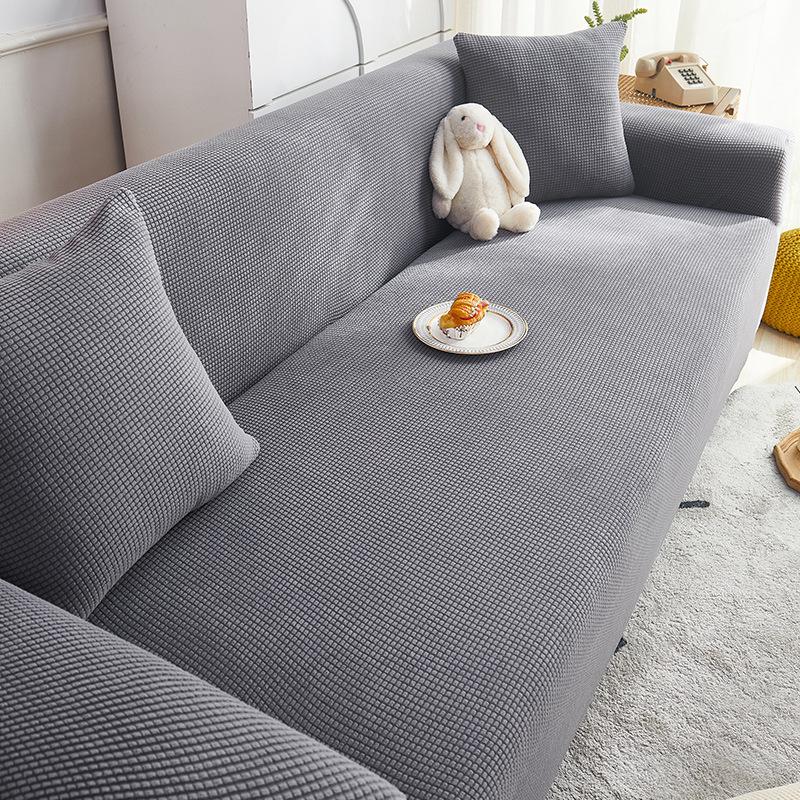 New Corn Velvet All Inclusive Sofa Cover Modular Sofa Cover Scratch Resistant Anti-slip Fixed Four Season Universal Cover