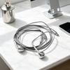 Fashion Silver Wired Type-C or Lightning In-Ear Earphones Compatible with Tablets Laptops - Headphones for General Use