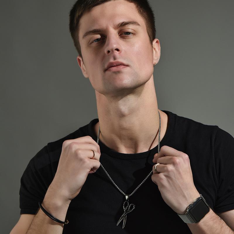 Men's Retro Scissors Pendant Hip Hop Necklace - Trendsetter Titanium Steel Jewelry