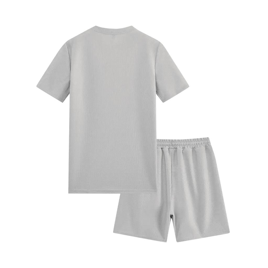Men's  Sports  Leisure  Round  Neck  Short  Sleeves   And  Pull  Rope  Shorts  Set