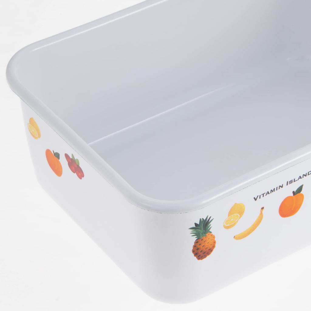 Wahei Freiz Enamel Pickling Container, for storing pickled vegetables (nukazuke), with drainage function, Vitamin Island ME-7274