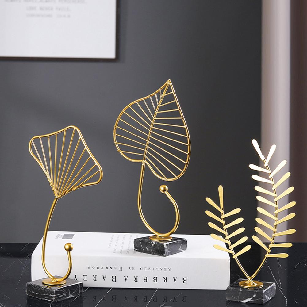 Leaf Sculpture Crafts Office Desktop Ornaments For Living Room Wine Cabinet Porch Home Decoration