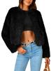Winter jacket short jacket faux fur long-sleeved pockets thermal jacket autumn and winter clothes