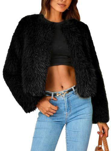 Winter jacket short jacket faux fur long-sleeved pockets thermal jacket autumn and winter clothes