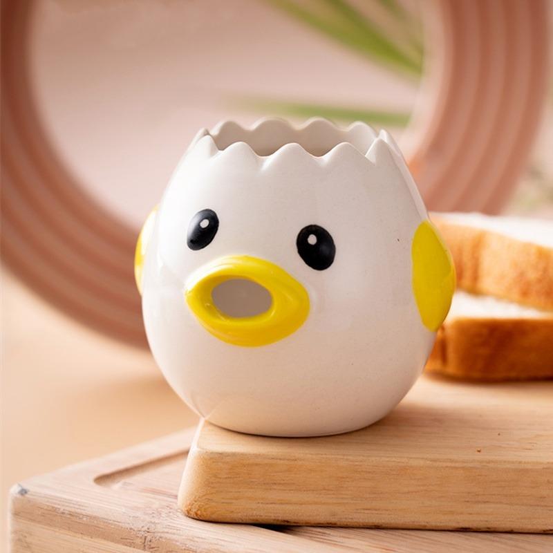 

Милый керамический разделитель куриных яиц, практичный кухонный гаджет, обеденный инструмент для приготовления пищи жёлтый