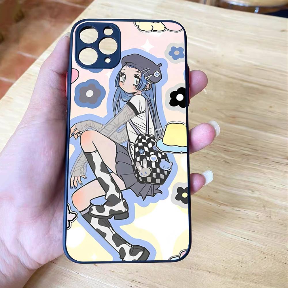 Angel tsundere girl anime cute frosted Shockproof For iPhone 16 15 11 12 13 14 Pro Max X XR XSMAX Mini Phone Case