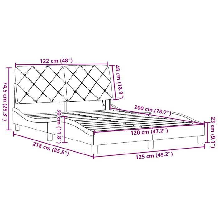 VidaXL Bed Frame with LED Without Mattress Black 120x200 Cm Fabric 3310659