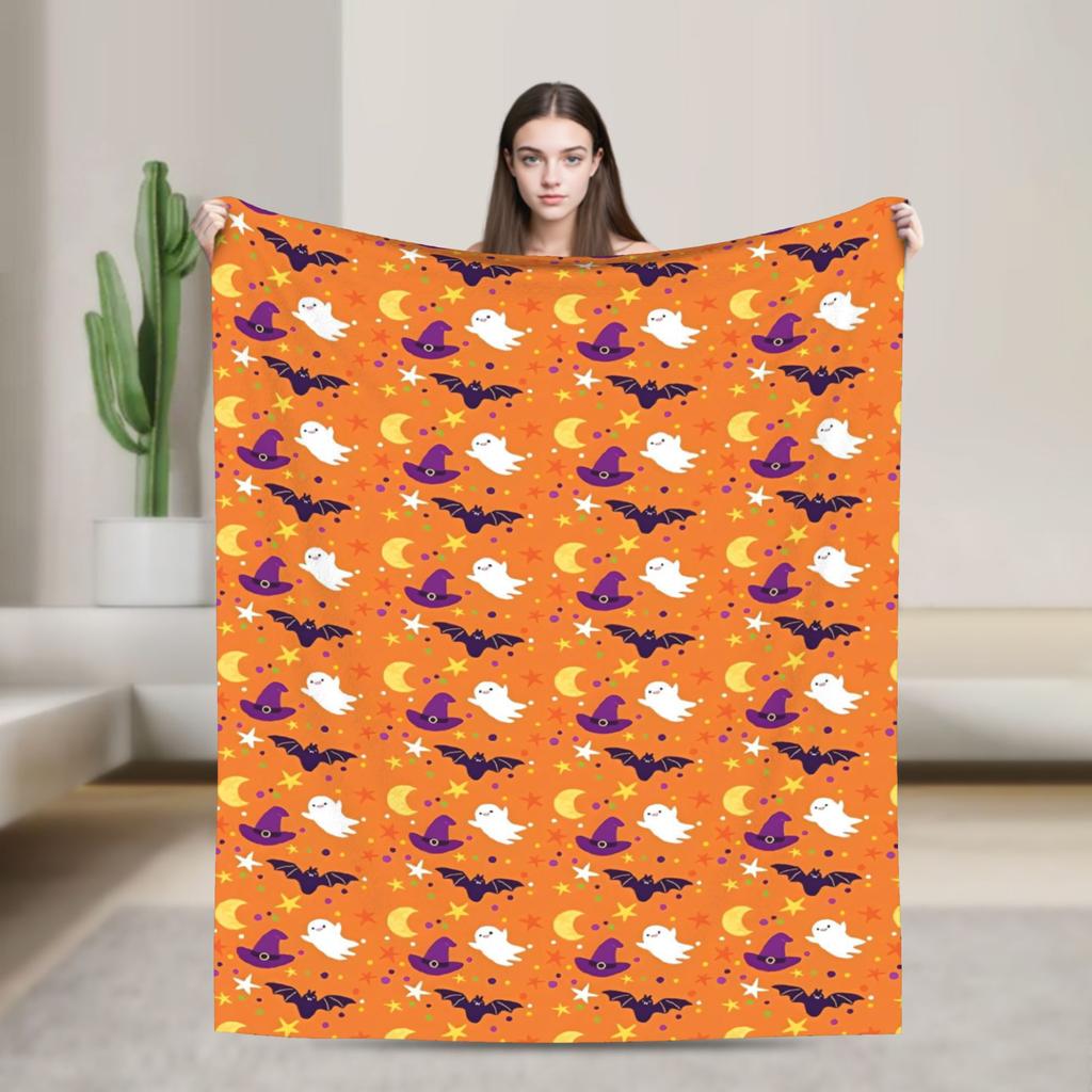 Soft BlanketsChildren Decorative Halloween Throw Blanket Flannel Bedspread For Couch Chair Sofa Bed Funny Sofa Bed Cover