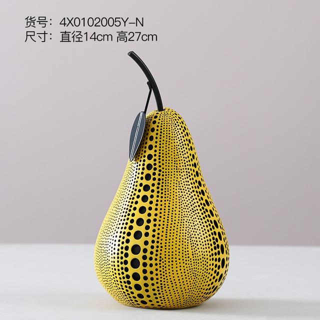 Japanese Yayoi Kusama Wave Point Apple Pear Pumpk Resin Craftwork Desktop Decoration Simulation Fruits Figurines ornament